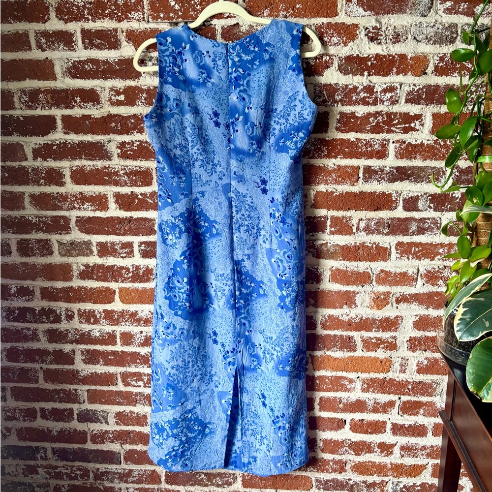 Y2K Dressbarn Blue Floral Midi Dress - Picture 7 of 10